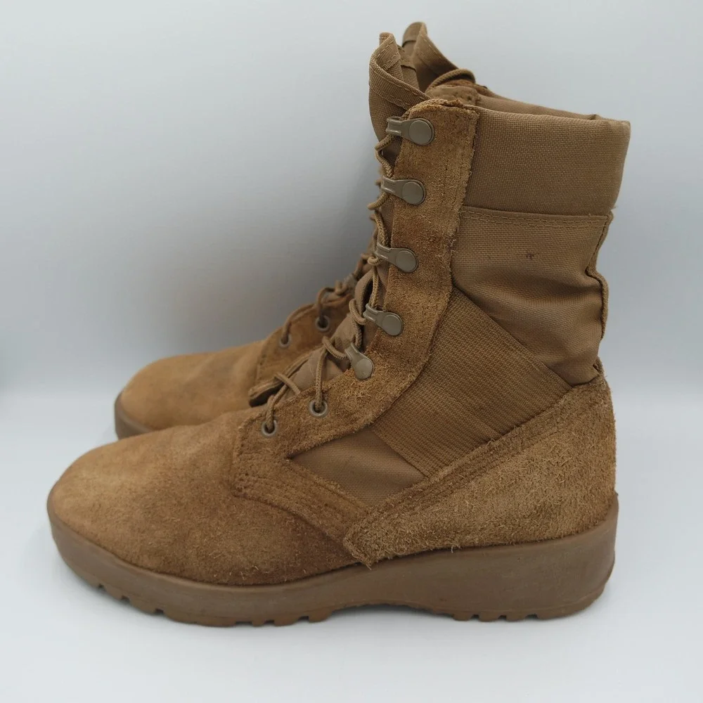 US Military Mens Coyote Tan Suede VIBRAM Tactical Combat Boots High Top Size 8.5